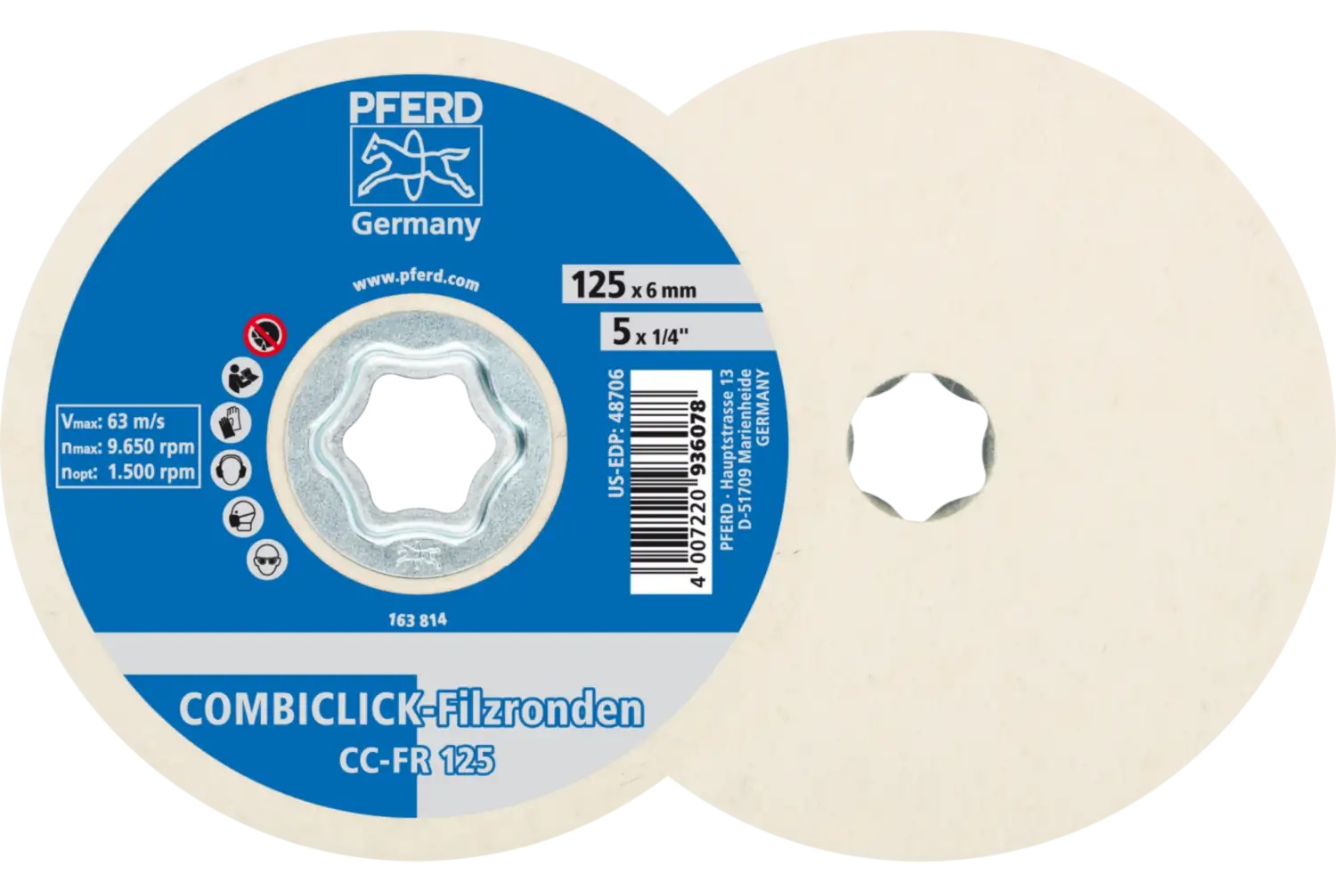 Picture of Pferd Combiclick® Felt Disc, 5" Diameter